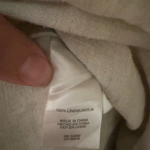 100% Linen Jones New York Signature Tunic Button Top - Picture 7 of 7